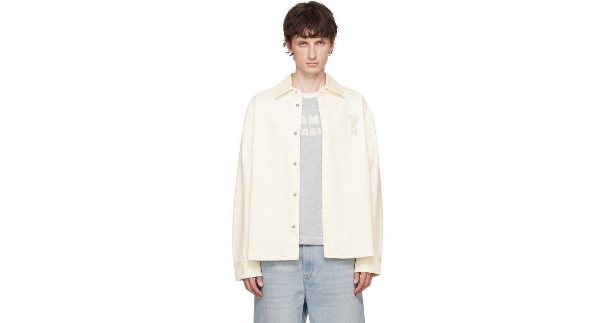 メンズ Ami Paris ホワイト Cotton Knitted 'Ami De Coeur' オーバー