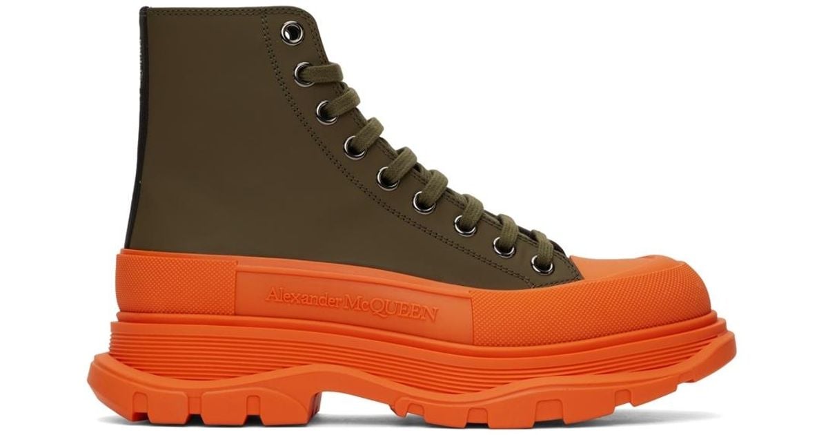 Alexander McQueen Ssense Exclusive Tread Slick High Sneakers in Green for Men Lyst Canada