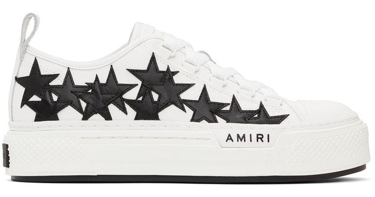 Amiri Leather Stars Court Low top Sneakers in White/Black (Black) Lyst Amiri Leather Stars Court Low top Sneakers in White/Black (Black) Lyst