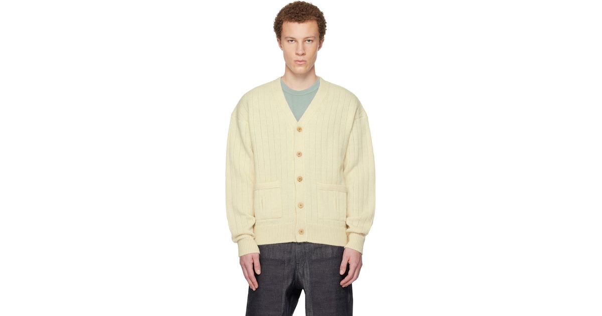 Visvim Off- Knit Cardigan in Natural for Men | Lyst Canada