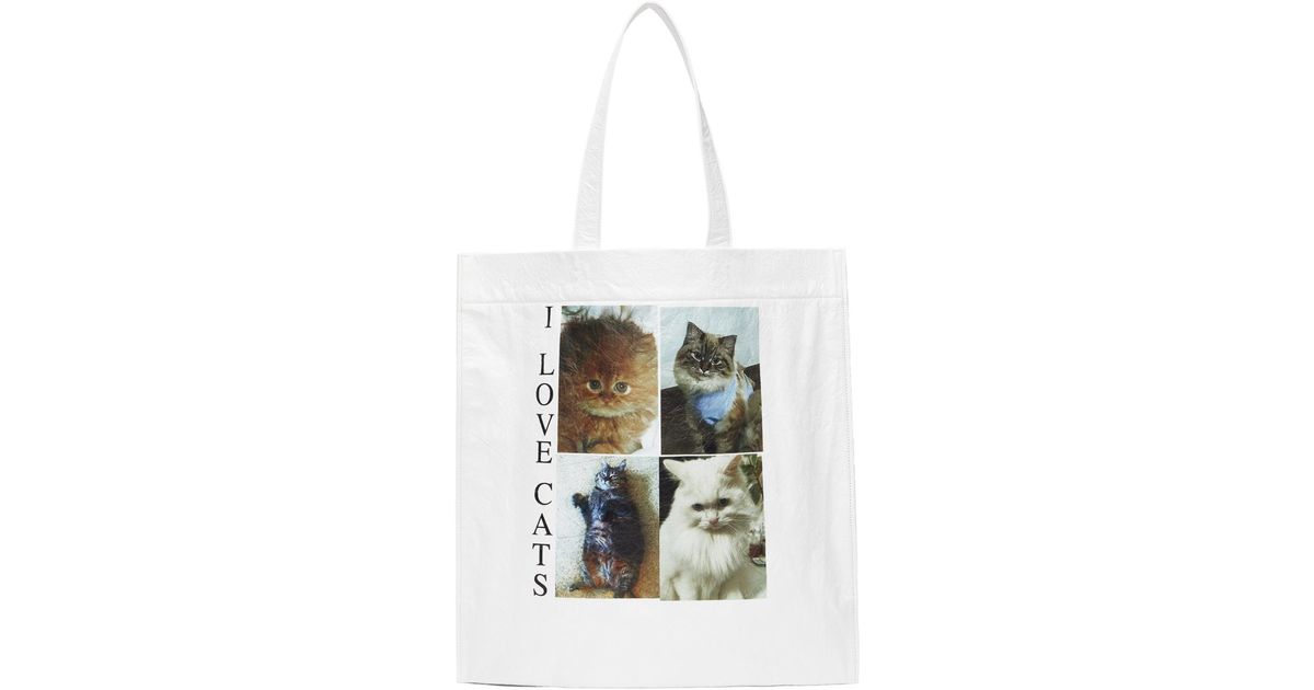 BALENCIAGA　I LOVE CATS エコバッグ Buy Balenciaga I Love Cats Shopper Bag 'White' - 508454