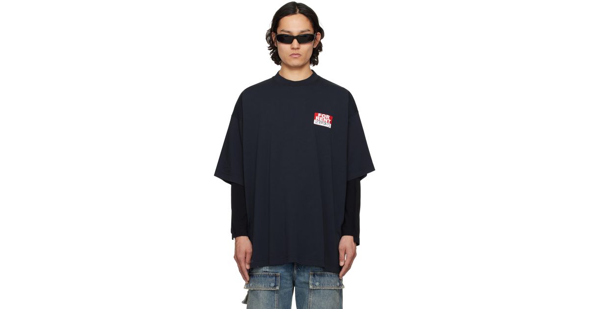 Vetements 'For Rent' Oversized T-Shirt in Blue for Men | Lyst