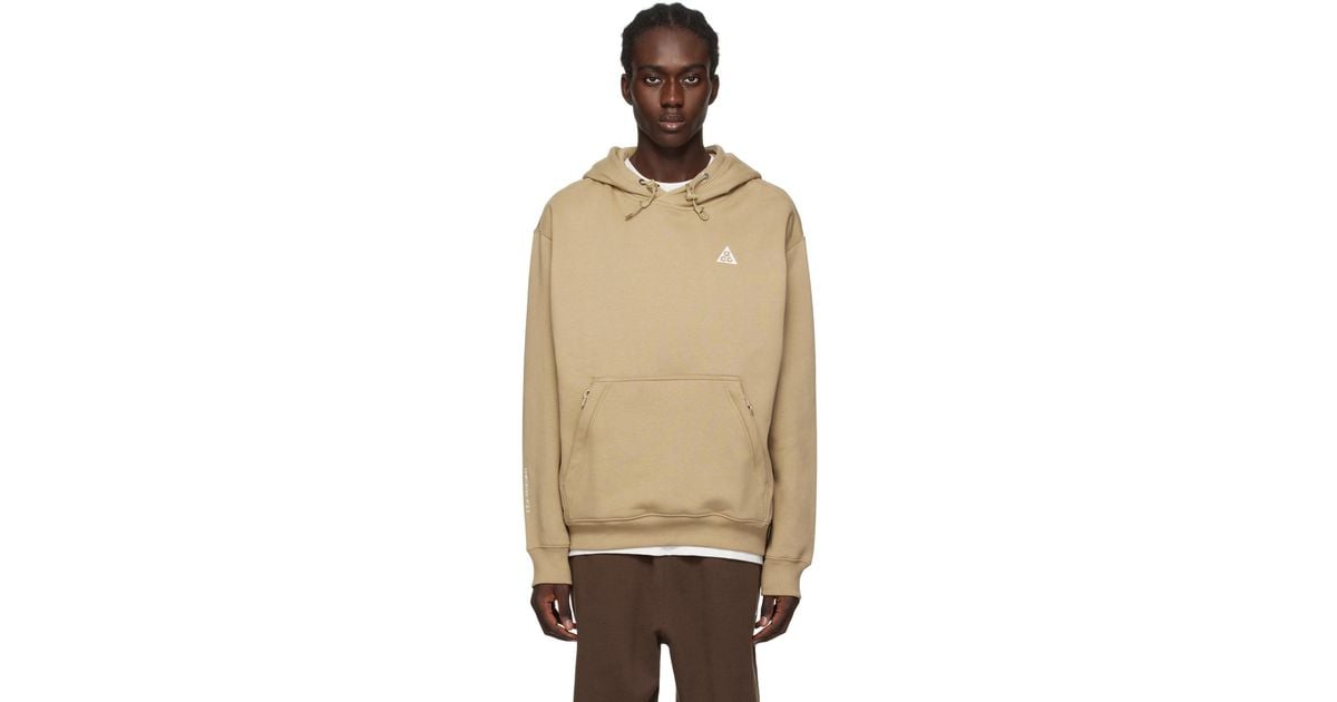 Nike Khaki Pullover Hoodie in Natural for Men Lyst Canada