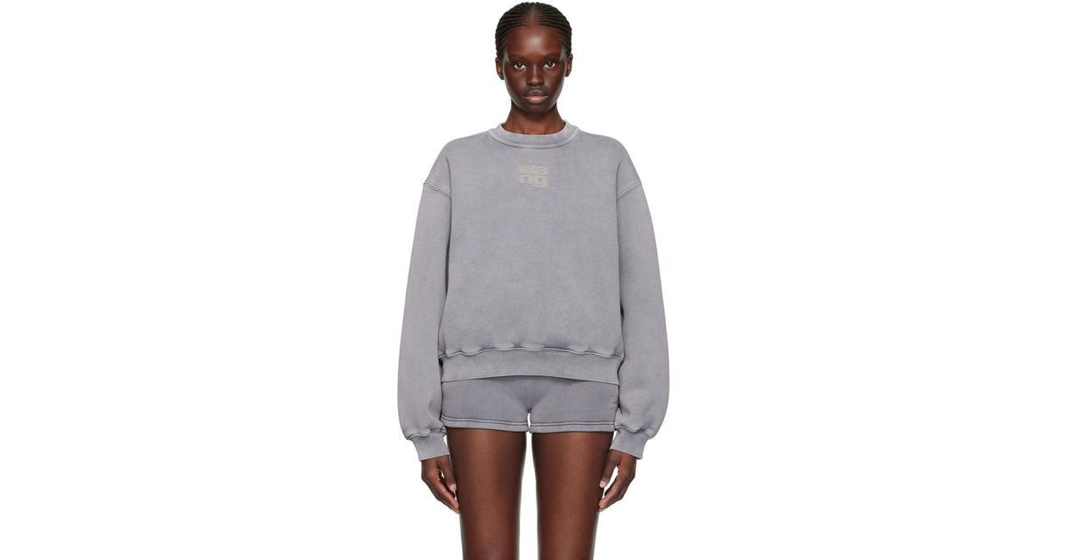Buy Alexander Wang Sweatshirt Bra Top - Light Heather Grey At 70% Off