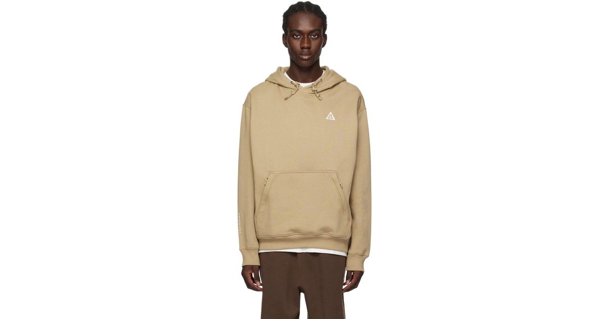 Nike Khaki Pullover Hoodie in Natural for Men Lyst