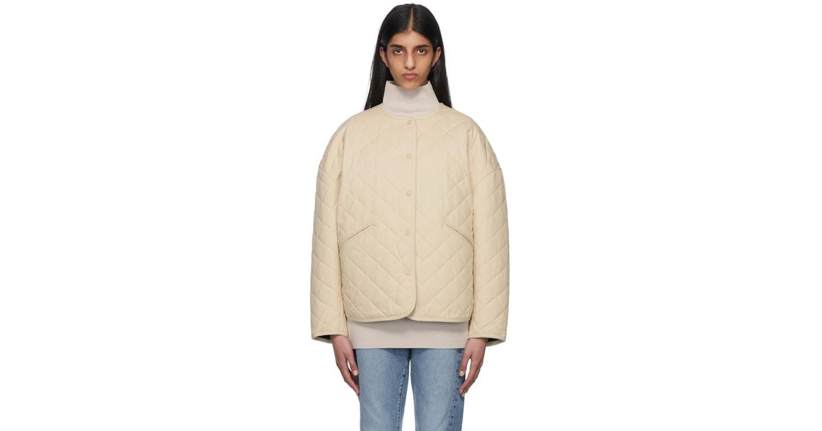 Totême Cotton Offwhite Quilted Jacket Lyst