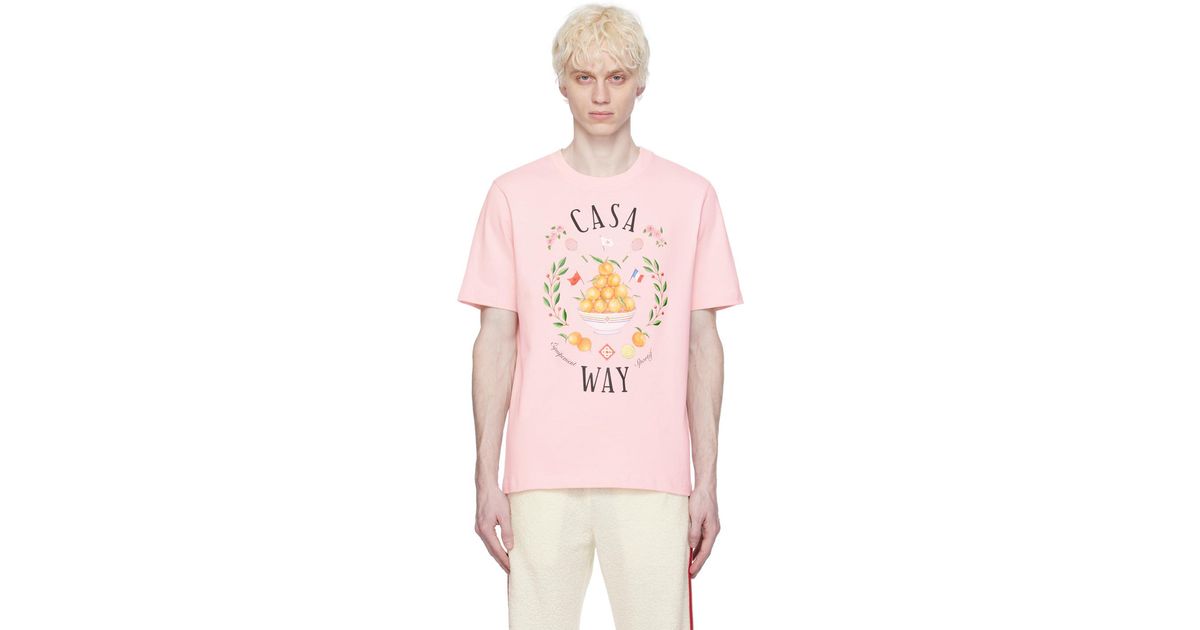 CASABLANCA Ssense Exclusive 'Casa Way' T-Shirt in Pink for