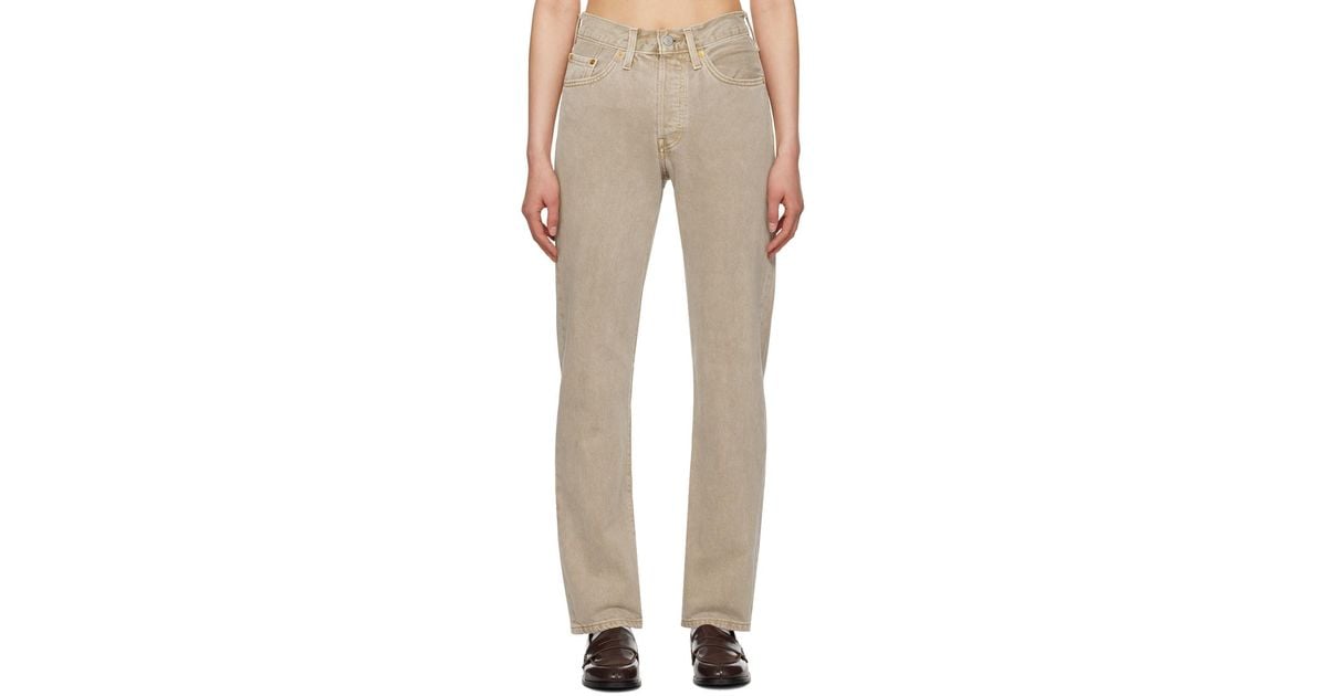 Levi s Beige 501 Original Fit Jeans in Natural Lyst Canada