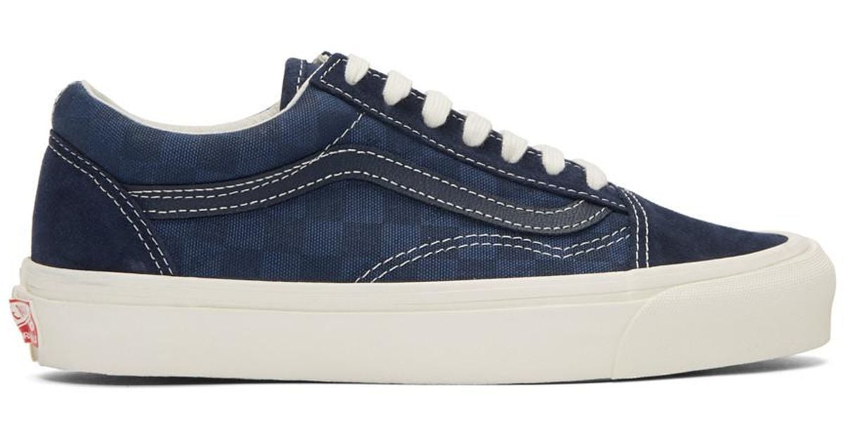 Vans Canvas Navy Checkerboard Og Old 