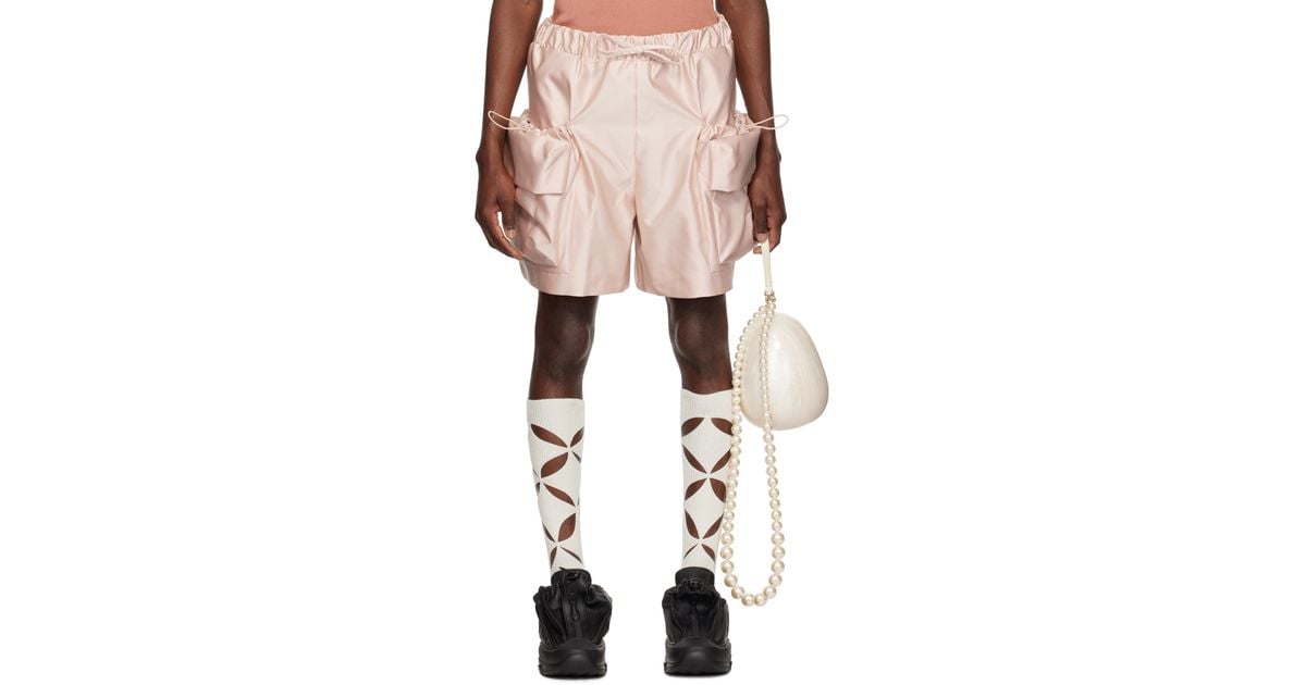 Simone Rocha Cargo Flap Shorts in Natural for Men | Lyst