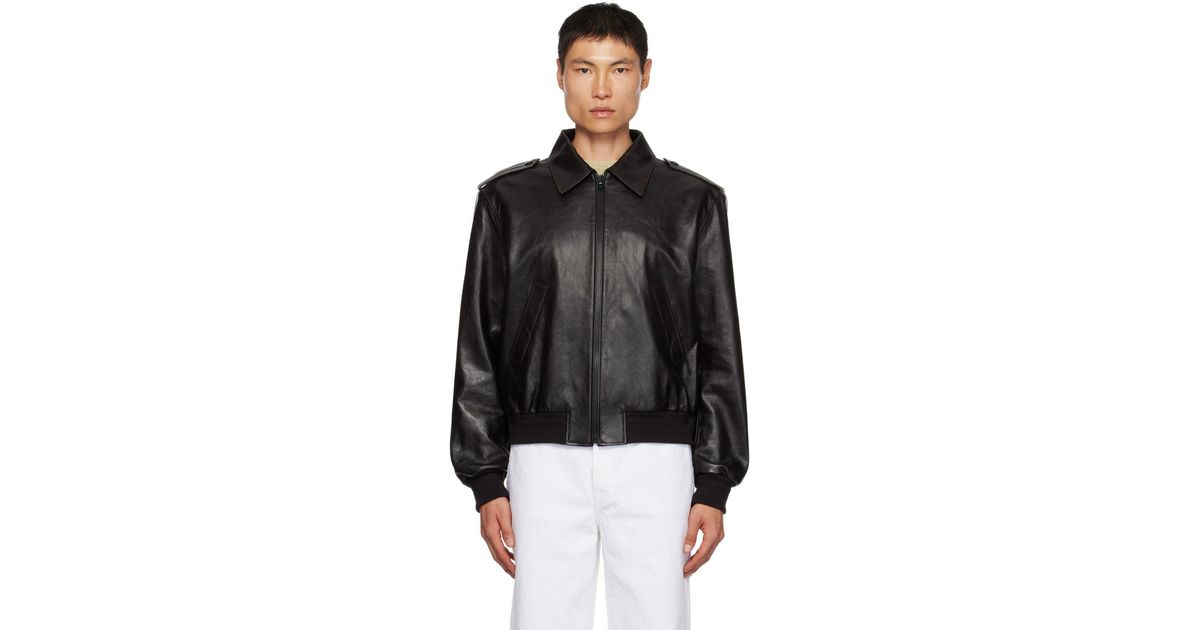 RECTO. Black Zip Leather Jacket for Men | Lyst