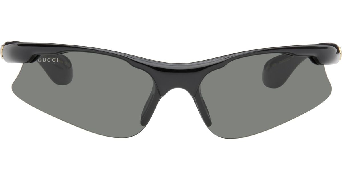【関税込み】Gucci ブラック Mask-Shape サングラス Mask-shaped sunglasses in black | GUCCI® US