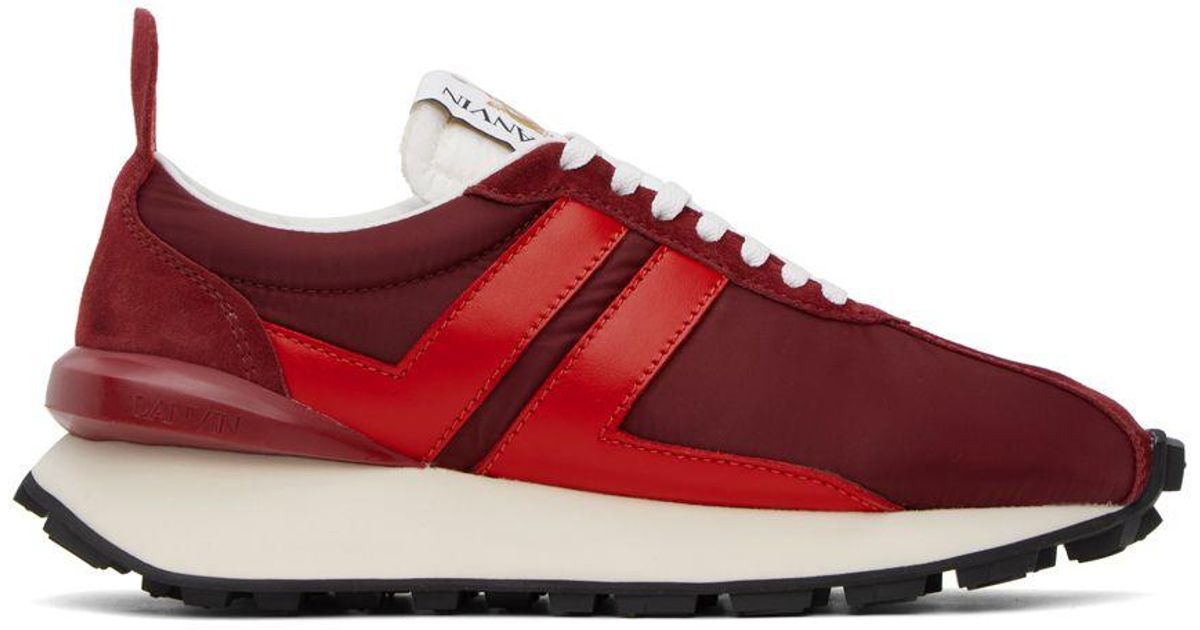 Lanvin Red & Burgundy Bumpr Sneakers | Lyst