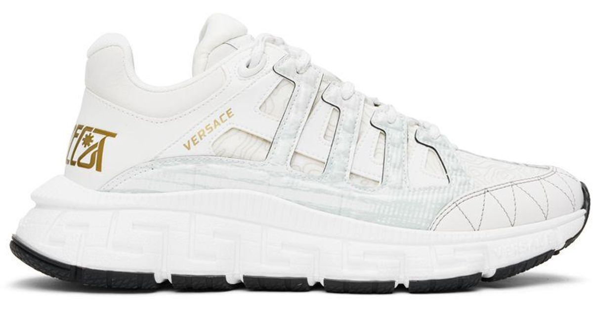 Versace Leather Trigreca Sneakers in Black for Men Lyst