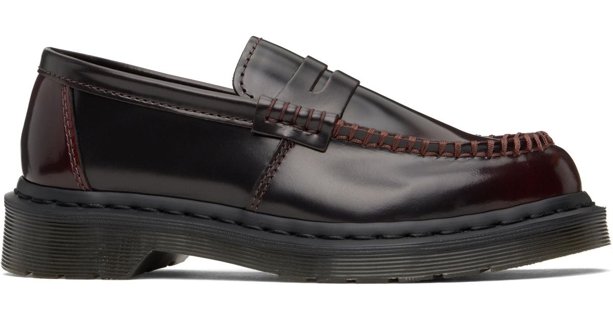 Dr. Martens Burgundy Penton Arcadia Leather Loafers in Black | Lyst