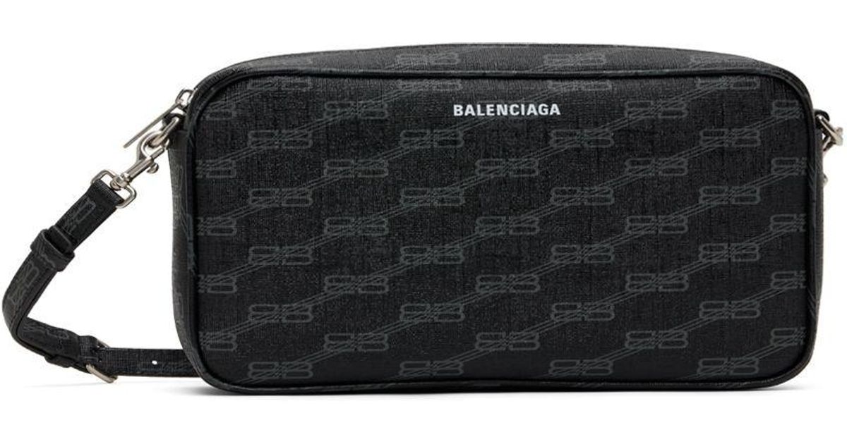 Balenciaga Black Medium Signature Camera Bag for Men Lyst