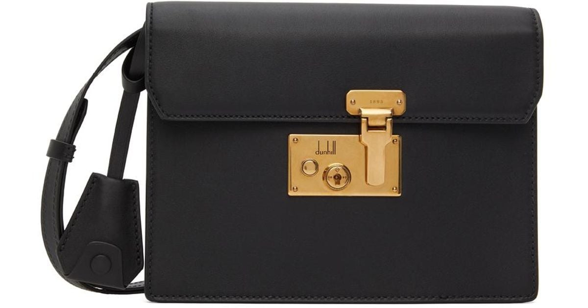 Dunhill Leather Lock Messenger Bag in Black for Men Lyst Canada
