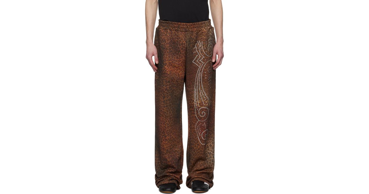 【PRAYING】CHEETAH STUDDED TERRY PANTS_MULTI PRAYING Cheetah Studded Terry Sweatpants in Brown for Men | Lyst