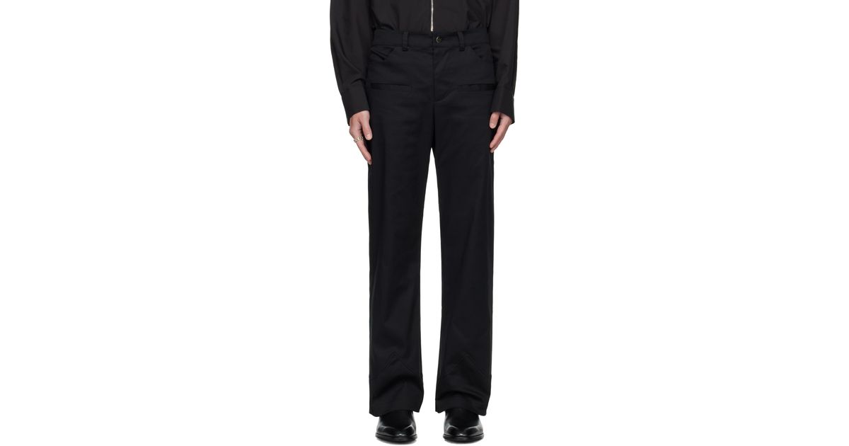 AV VATTEV Boot Cut Cuff Trousers in Black for Men | Lyst