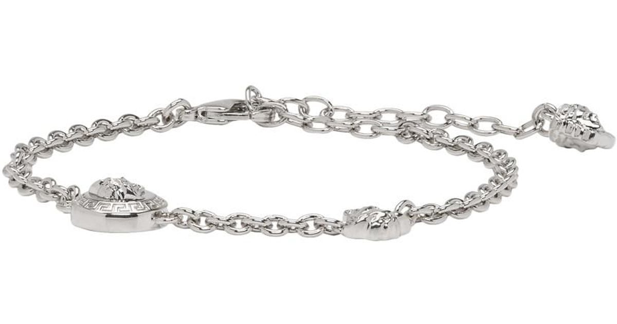 Versace Silver Medusa Chain Bracelet in Metallic | Lyst