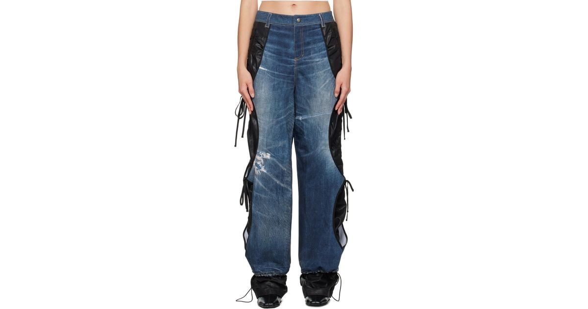 ANDERSSON BELL Trompe L'Œil Layered Tying Jeans in Blue | Lyst