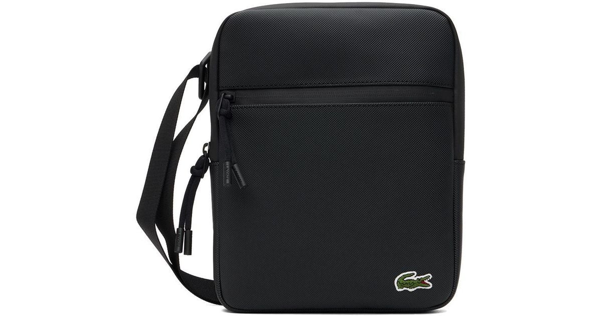 Lacoste Black Zip Crossbody Bag for Men
