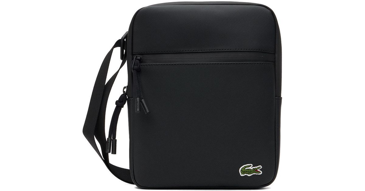 Lacoste Black Zip Crossbody Bag for Men | Lyst