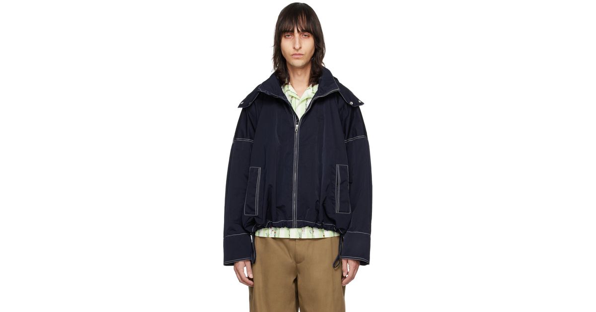 ボッテガヴェネタ　ネイビーナイロンジャケット bottega-veneta-NAVY-Tech-Nylon