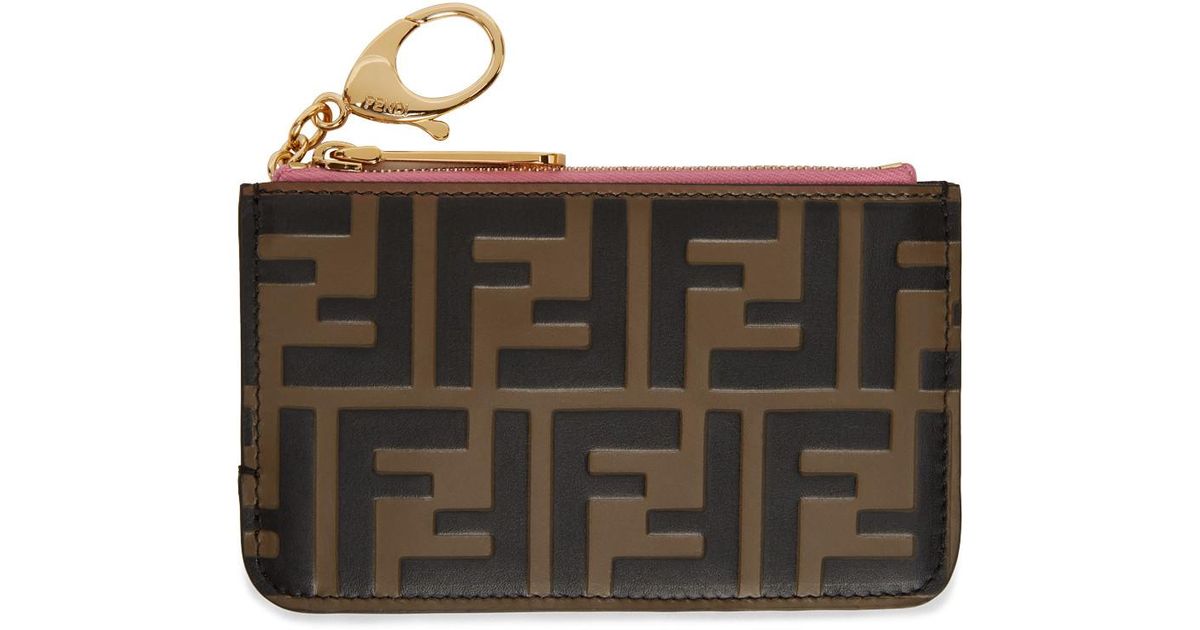 fendi card holder pink