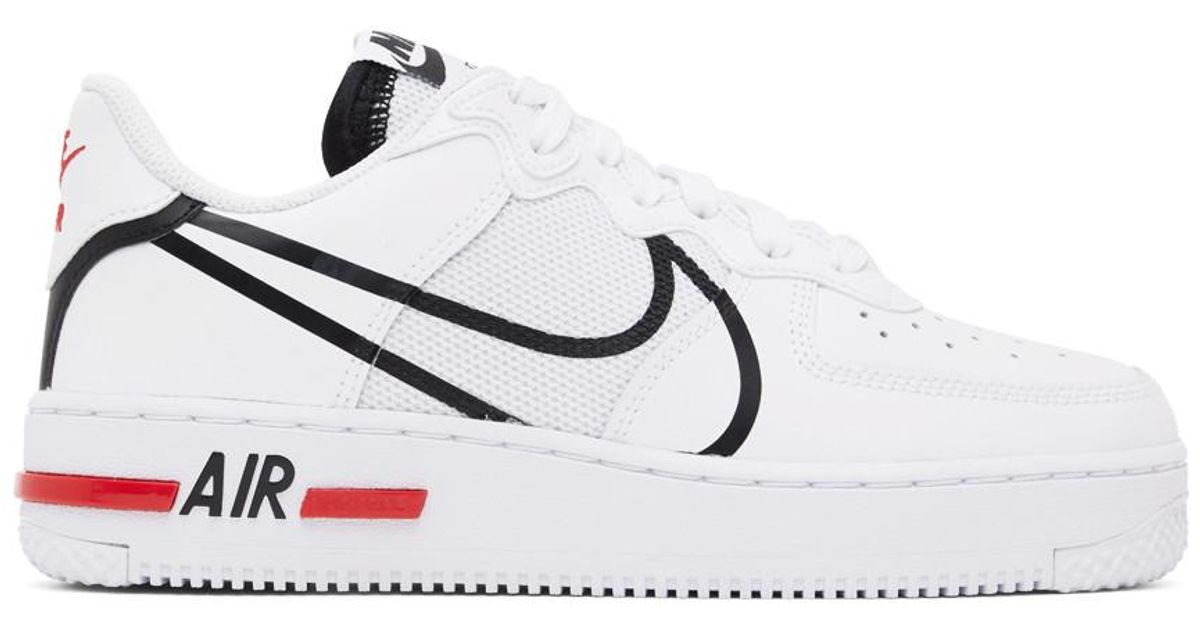 nike men's air force 1 react white sneaker