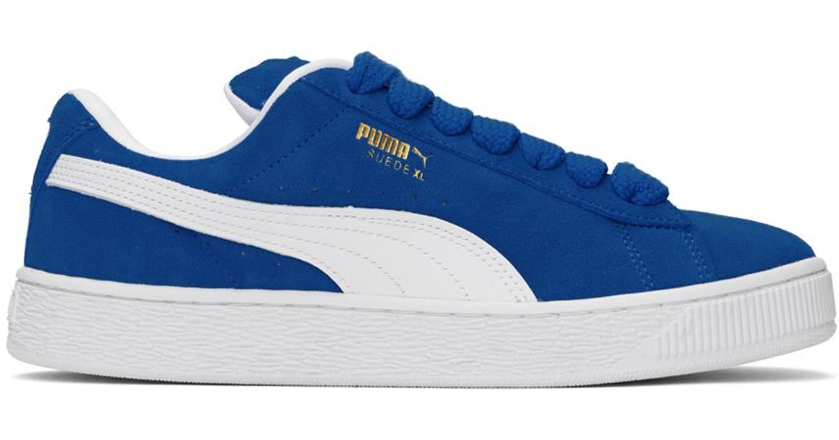 Blue puma suede shoes hot sale