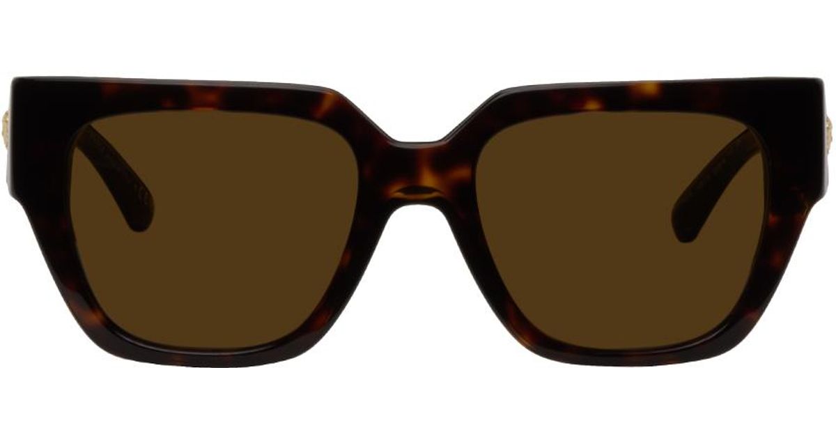 Versace Tortoiseshell Medusa Chain Sunglasses in Black | Lyst Canada