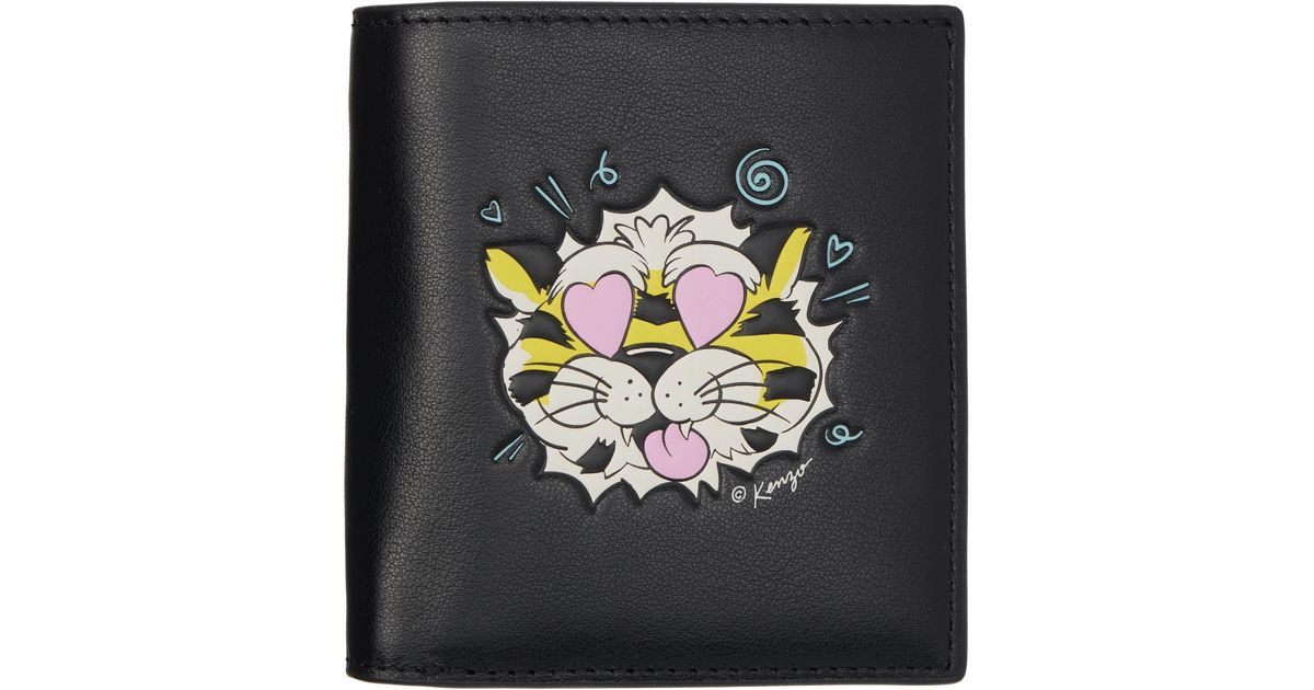 ＇KENZO Wild Tiger＇ミニフォールドウォレット インレザー 箱付き KENZO Paris Wild Tiger' Mini Fold Wallet in Metallic for Men