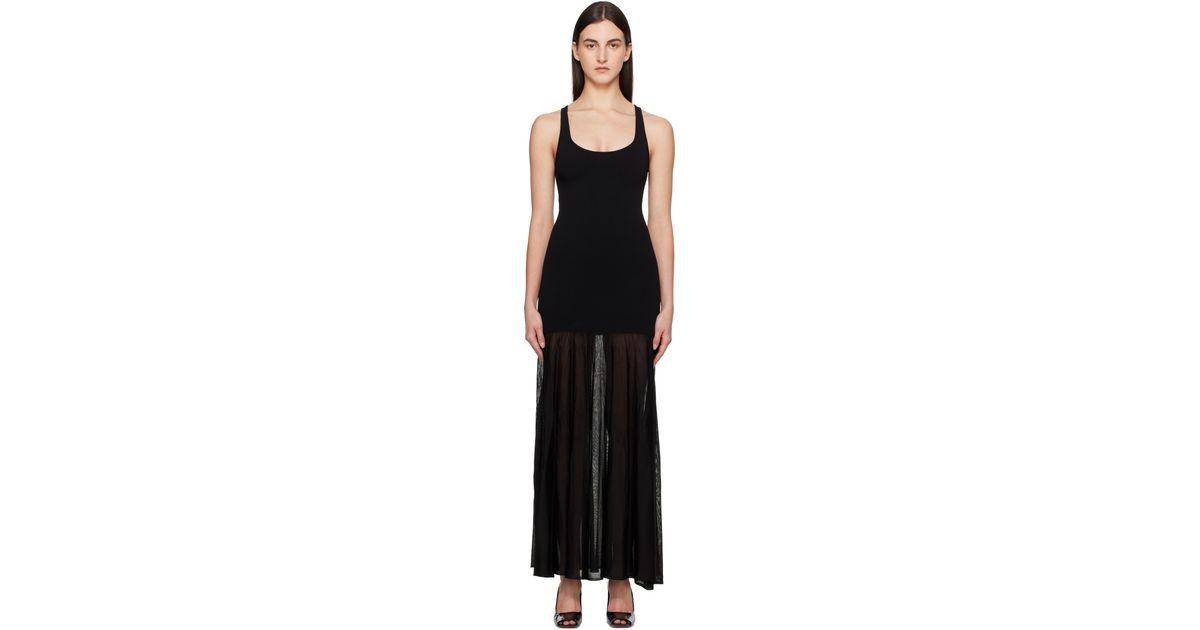toteme evening tank dress Compact Knit Short Tank Dress — Black – La Garçonne main image 0