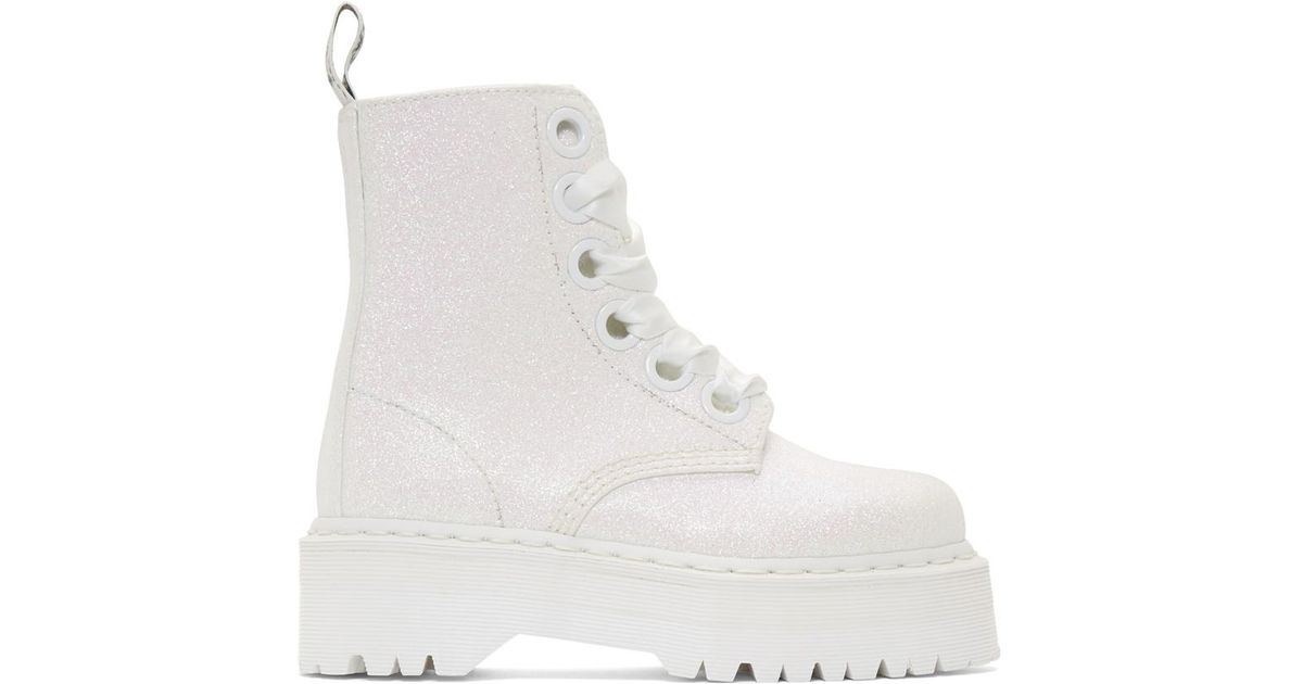 molly glitter doc martens white