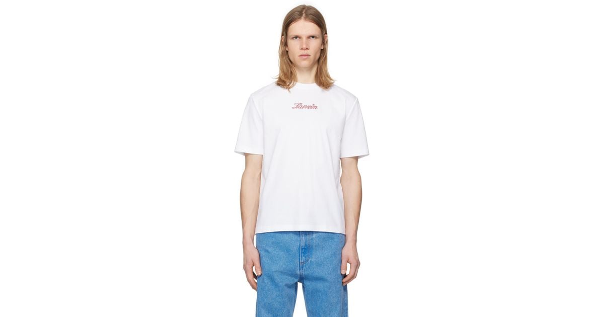 Tシャツ・カットソー LANVIN BOUCLETTE SCRIPT LOGO T-SHIRT Lanvin Bouclette Script Logo T-Shirt in White for Men | Lyst UK