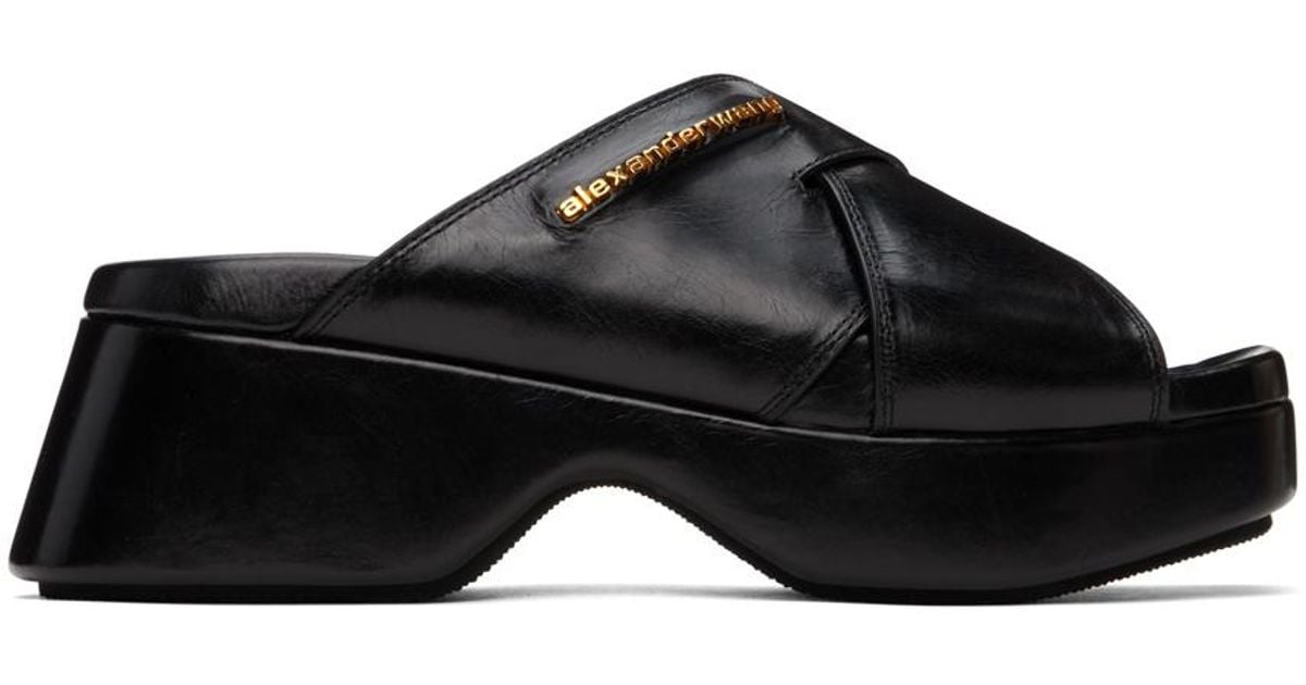 Alexander Wang Float Criss-Cross Platform Sandal in Black | Lyst