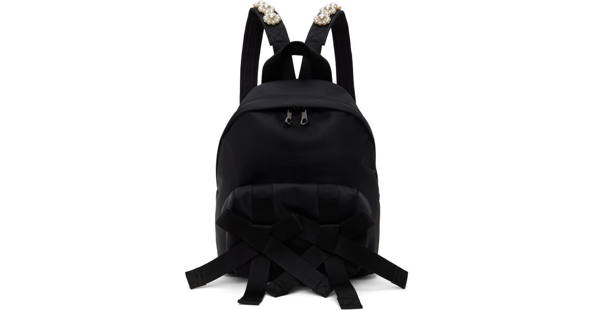 【SIMONE ROCHA】ブラック Beaded Utility Bow バックパック Beaded Utility Bow Backpack – Simone Rocha US