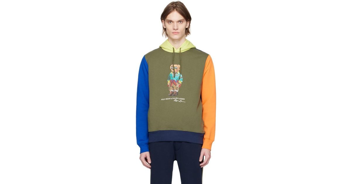 Buy Polo Ralph Lauren Grey Polo Bear Fleece Hoodie for Men in Qatar