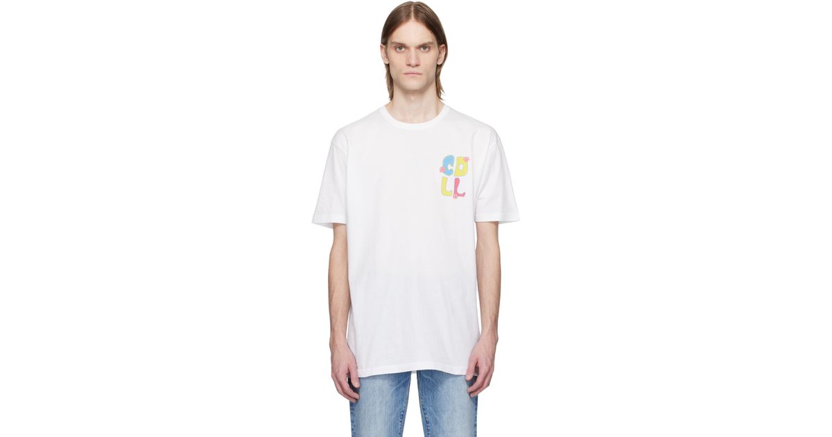【関税込み】COUT DE LA LIBERTE ホワイト Freddie Tシャツ メンズ Cout de la Liberte ホワイト Freddie Daisy Tシャツ