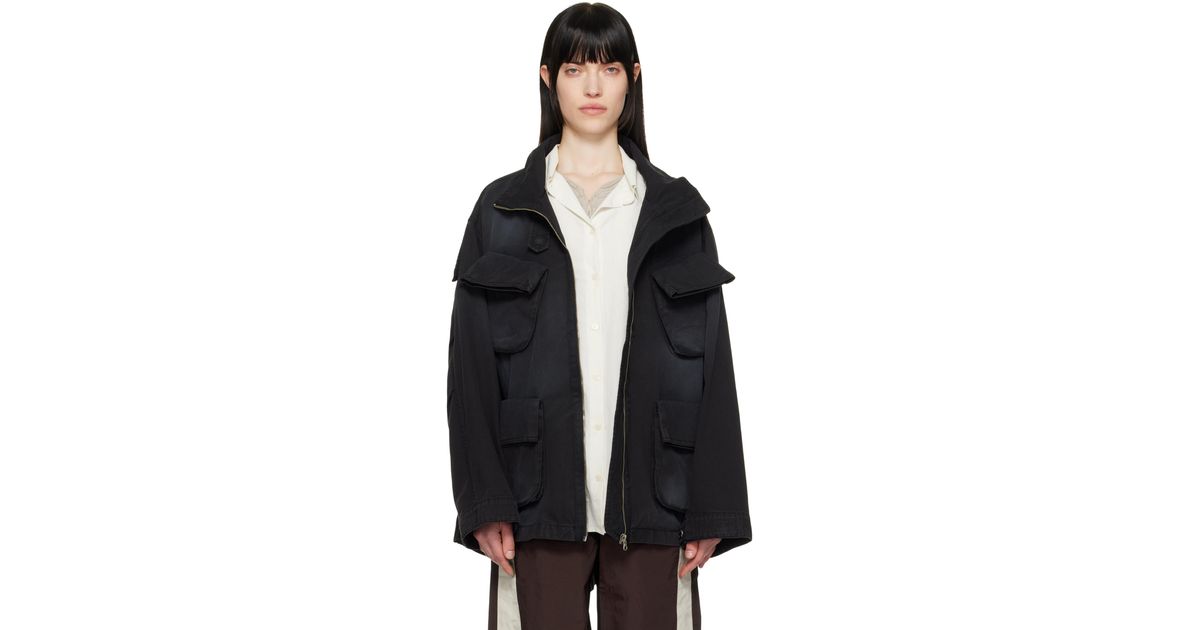 OPEN YY Cargo Pocket Field Jacket in Black | Lyst
