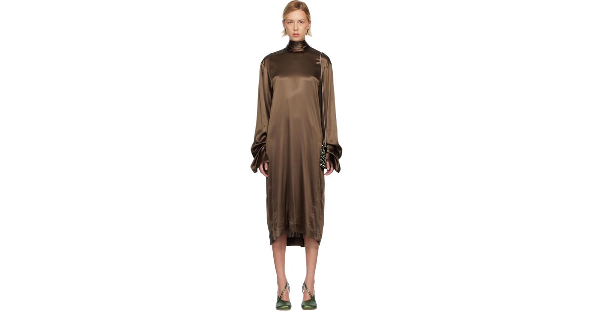 Dries Van Noten Brown Long Dress