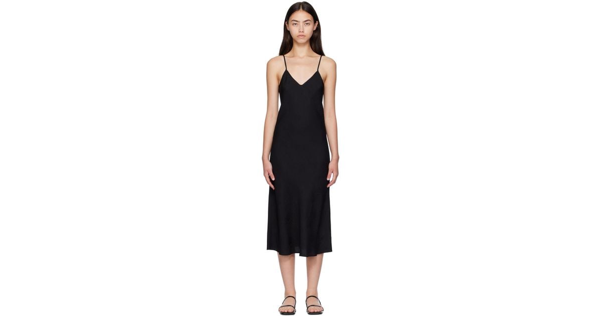 black 90s slip dress St. Agni | 90s Silk Twill Slip Dress