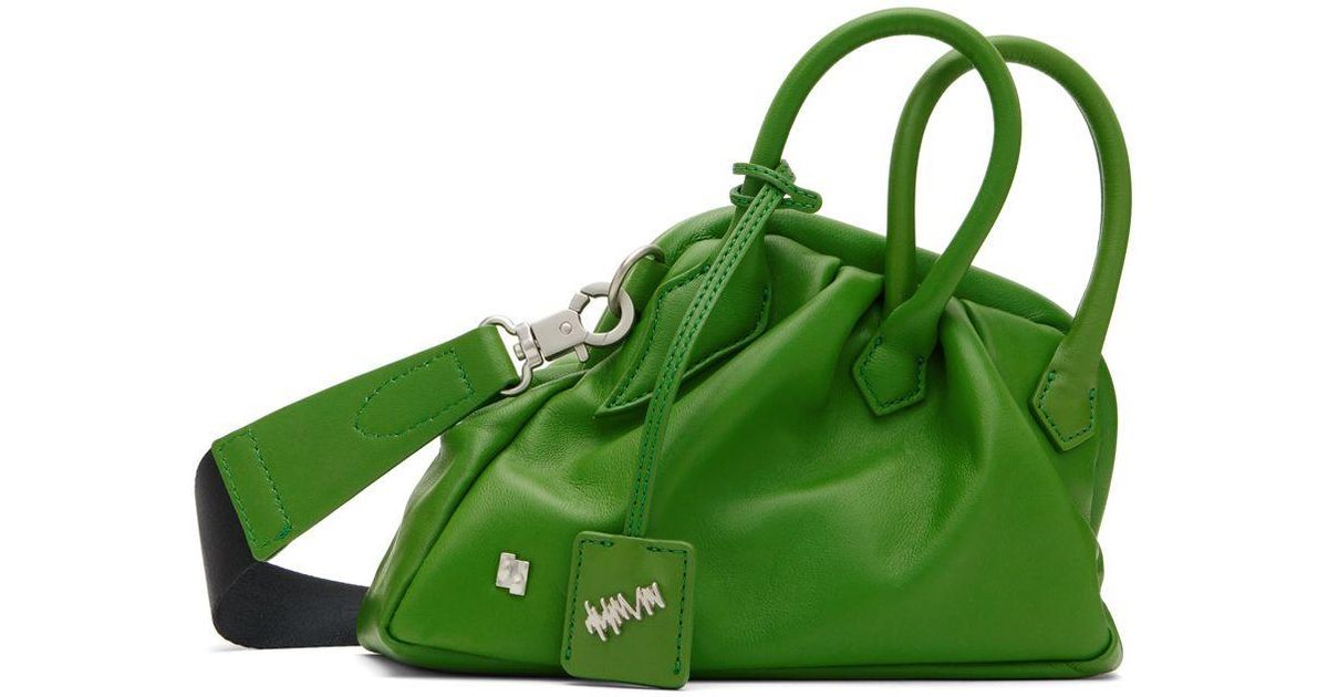 ADER error Sheepskin Shoulder Bag in Green | Lyst