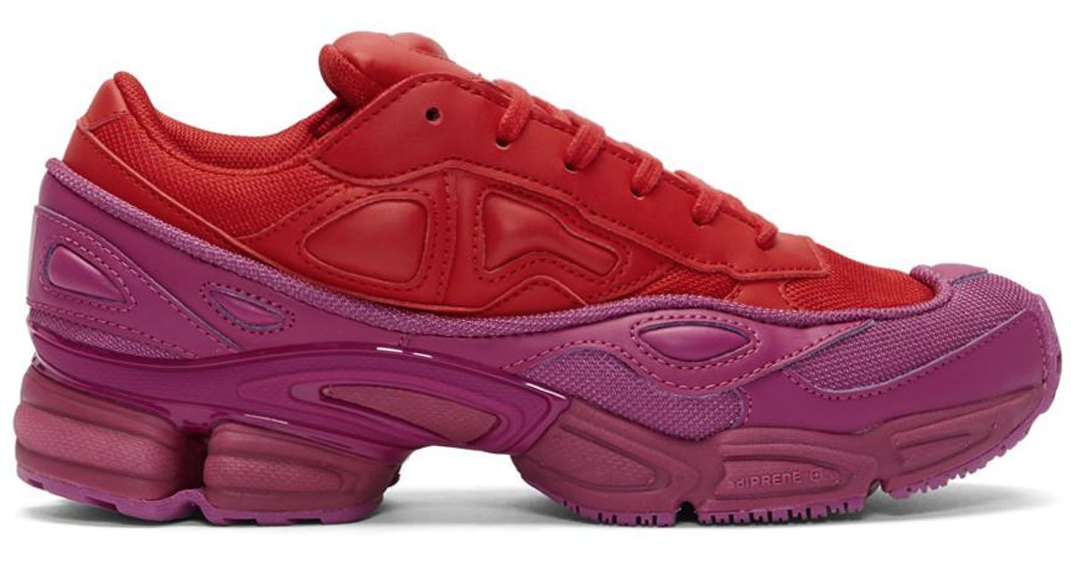 red and purple sneakers