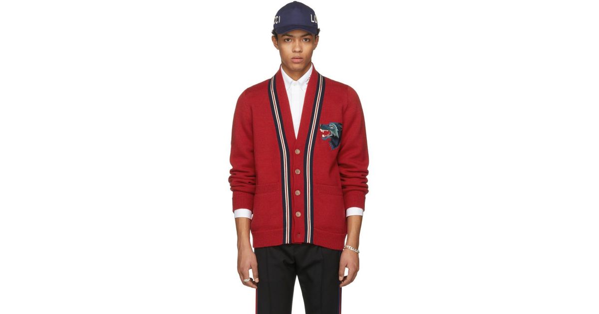 gucci red cardigan