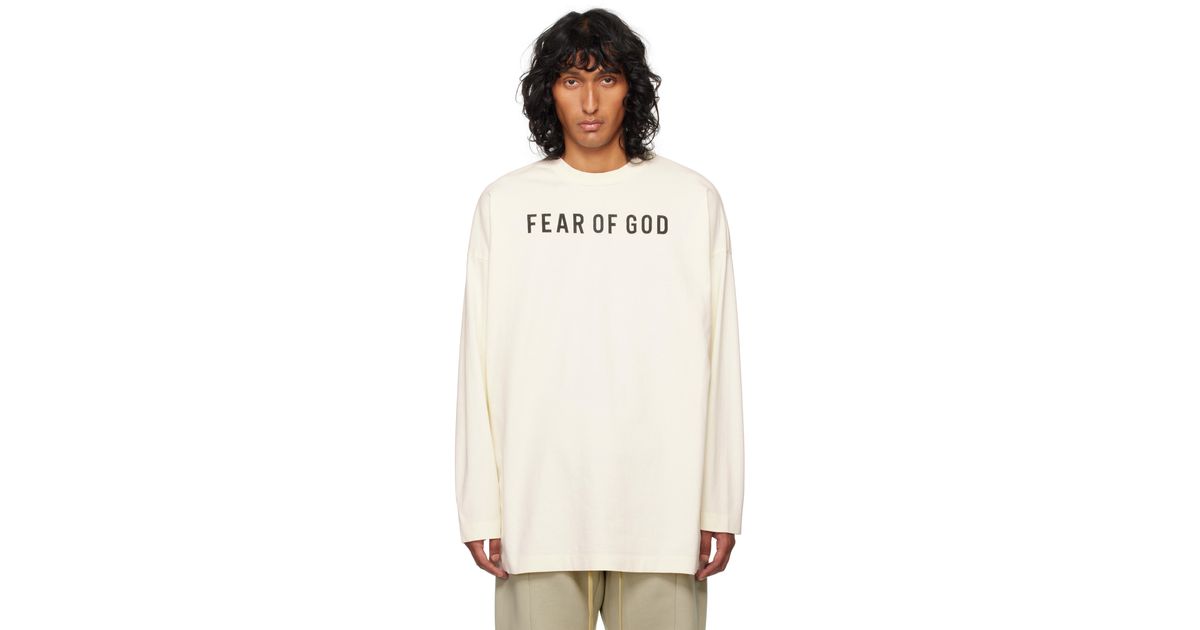 Fear Of God Off- Thunderbird Long Sleeve T-Shirt in White