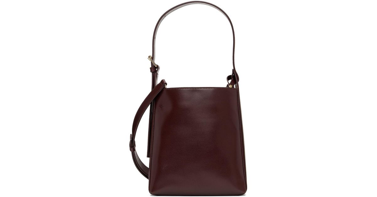 A.P.C. Leather Burgundy Small Virginie Bag in Purple | Lyst