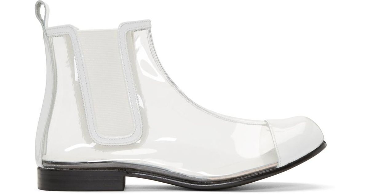 white clear boots