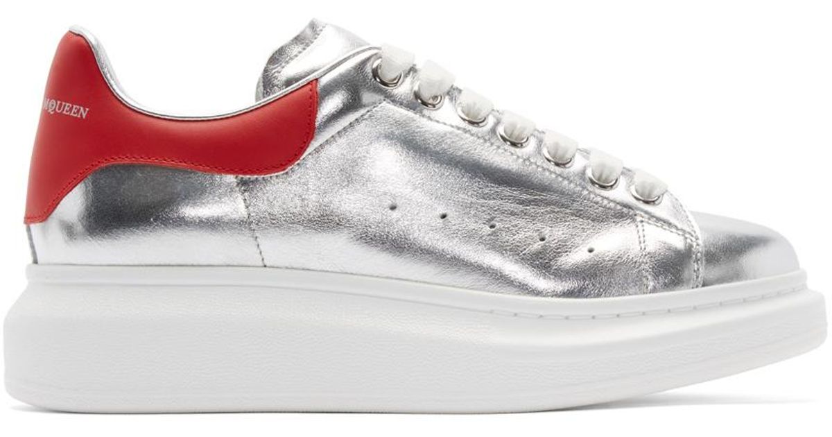 Alexander McQueen Silver \u0026 Red Leather 